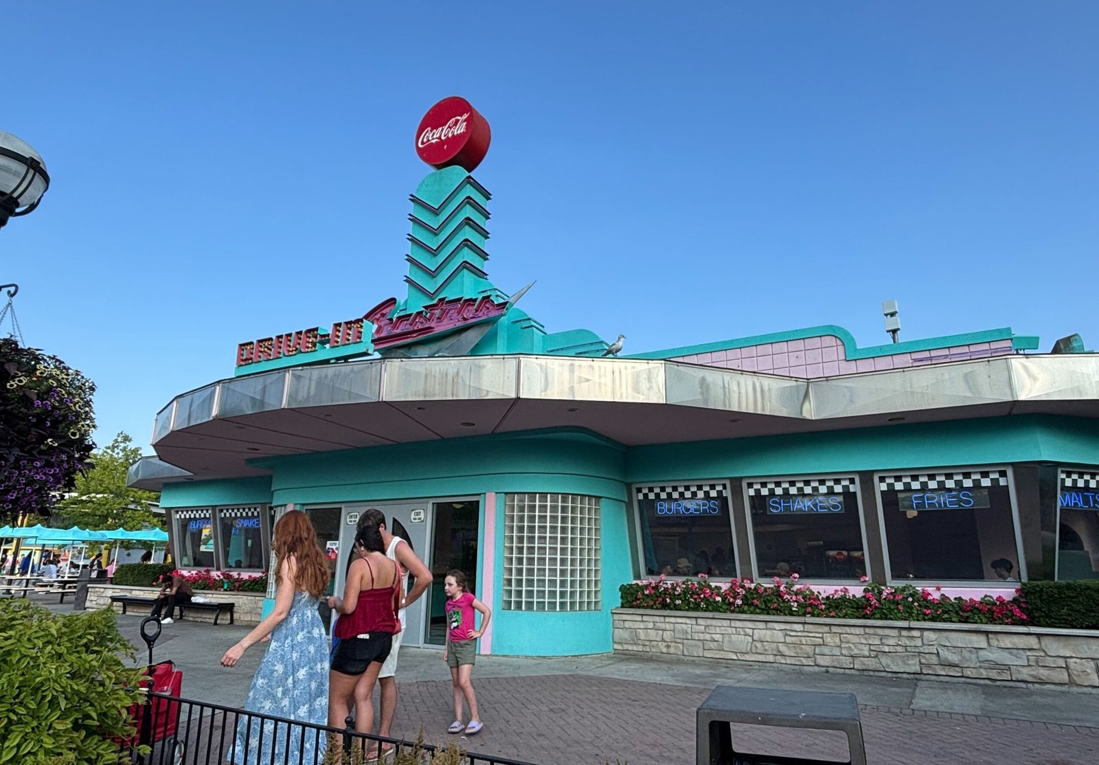 Retro-style diner with Coca-Cola sign at Canada’s Wonderland.